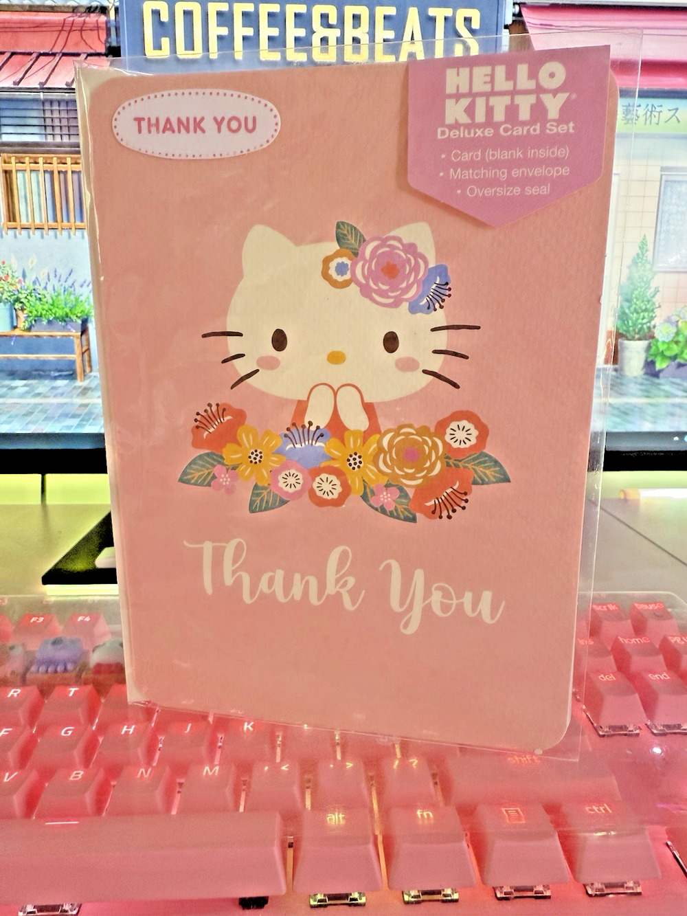 Hello Kitty Thank You Card Set Matching Envelope Oversize Seal 2024 Sanrio TY